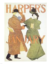 Brooklyn Museum Harper's Poster January 1895  Edward Penfield | Obraz na stenu