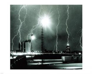 Lightning storm over Boston - 1967 | Obraz na stenu