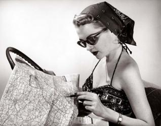 1950s Woman Wearing Bandana | Obraz na stenu