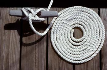 1980s Detail Of Cleat Hitch And Coiled Rope | Obraz na stenu