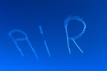 Skywriting The Letters Air In Cloudless Sky | Obraz na stenu