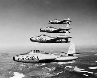 1950s Four Us Air Force F-84 Thunderjet Fighter | Obraz na stenu