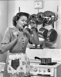 1950s Housewife Cooking | Obraz na stenu