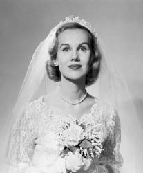 1950s Portrait Woman Bride Pearl Necklace | Obraz na stenu