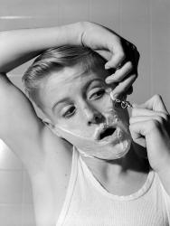 1950s 1960s Boy Shaving First Time | Obraz na stenu