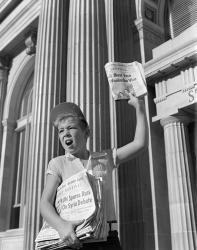 1960s Paperboy Hawking Selling Newspaper | Obraz na stenu