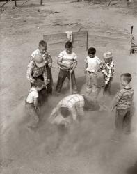 1950s Boys Fight In Sand Lot On Baseball Field | Obraz na stenu