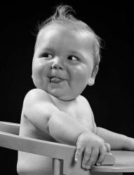 1950s 1940s Baby In High Chair Making Funny Facial Expression | Obraz na stenu
