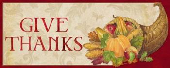 Fall Harvest Give Thanks sign | Obraz na stenu
