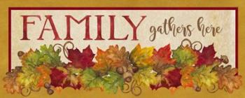 Fall Harvest Family Gathers Here sign | Obraz na stenu