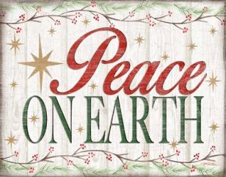 Peace on Earth Woodgrain sign | Obraz na stenu