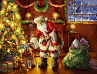 Santa putting gifts under tree | Obraz na stenu