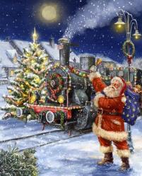 Santa and Black Train | Obraz na stenu