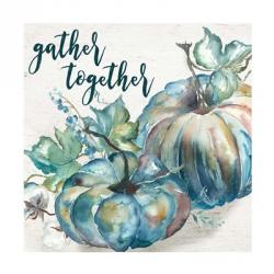 Blue Watercolor Harvest  Square Gather Together | Obraz na stenu