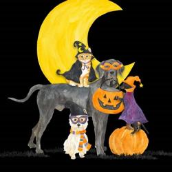 Fright Night Friends II Dog with Pumpkin | Obraz na stenu