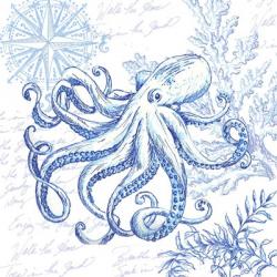 Coastal Sketchbook Octopus | Obraz na stenu