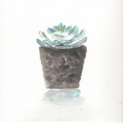 Watercolor Cactus Still Life I | Obraz na stenu