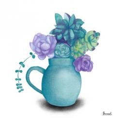 Turquoise Succulents V | Obraz na stenu