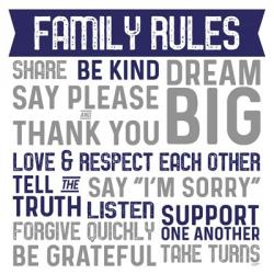 Family Rules II Blue Gray | Obraz na stenu