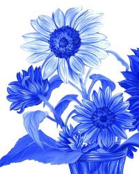 China Sunflowers blue II | Obraz na stenu