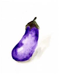 Veggie Sketch plain VII-Eggplant | Obraz na stenu