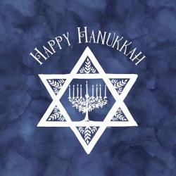 Festival of Lights Blue III-Happy Hanukkah | Obraz na stenu