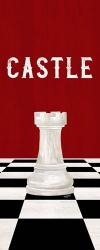Rather be Playing Chess Pieces Red Panel II-Castle | Obraz na stenu