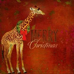 Colorful Christmas II-Giraffe Christmas | Obraz na stenu