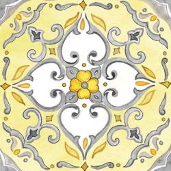 Jewel Medallion yellow gray IV | Obraz na stenu