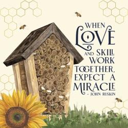 Honey Bees & Flowers Please V-Love and Skill | Obraz na stenu