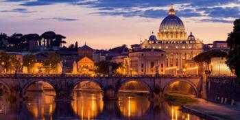 Night View at St. Peter's cathedral, Rome | Obraz na stenu