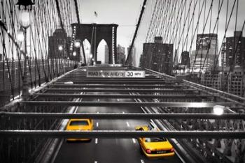 Taxi on Brooklyn Bridge, NYC | Obraz na stenu