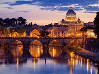 Night View at St. Peter's Cathedral, Rome | Obraz na stenu