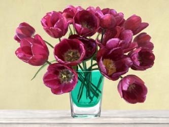 Red Tulips in a Glass Vase | Obraz na stenu