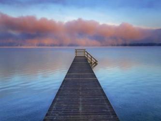 Boat Ramp and Fog Bench, Bavaria, Germany | Obraz na stenu