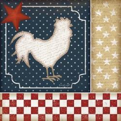 Red White and Blue Rooster I | Obraz na stenu