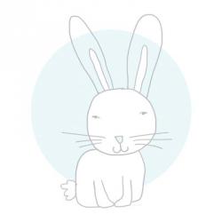 White Bunny Blue | Obraz na stenu