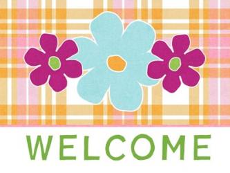 Plaid Floral Welcome | Obraz na stenu