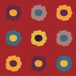 Sunflower Sampler on Red | Obraz na stenu