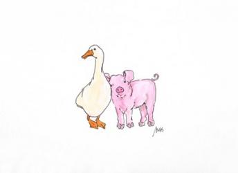 Duck and Pig | Obraz na stenu