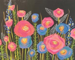 Pink and Blue Flowers | Obraz na stenu