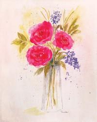 Roses in Clear Vase | Obraz na stenu