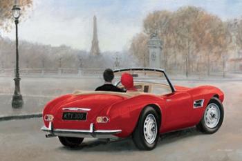 A Ride in Paris III Red Car | Obraz na stenu