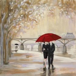 Romantic Paris III Red Umbrella | Obraz na stenu