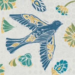 Nordic Woodcut Bird IVF | Obraz na stenu