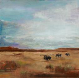 Buffalo Under Big Sky Red and Brown | Obraz na stenu