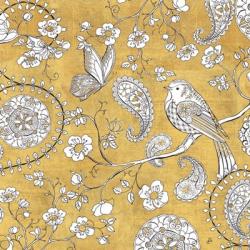 Color my World Bird Paisley I Gold | Obraz na stenu