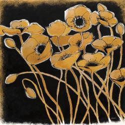 Gold Black Line Poppies I | Obraz na stenu