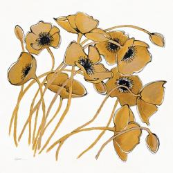 Gold Black Line Poppies II | Obraz na stenu