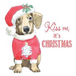 Glamour Pups Christmas III Kiss Me | Obraz na stenu